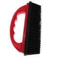 Multifunctional Pet Grooming Brush with a red plastic handle and dense black bristles for removing pet hair